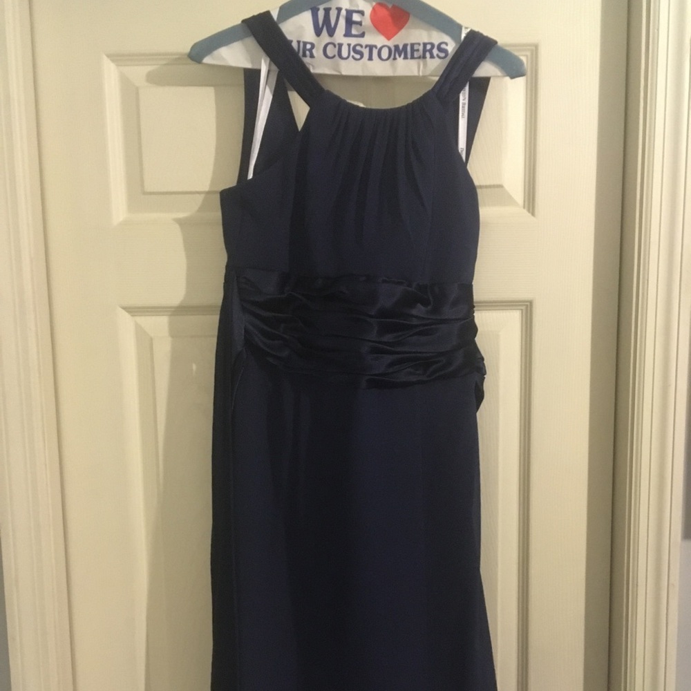 Navy blue davids bridal bridesmaid dress